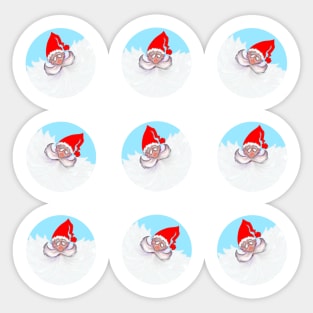 Peak Santa Dot Pattern Sticker